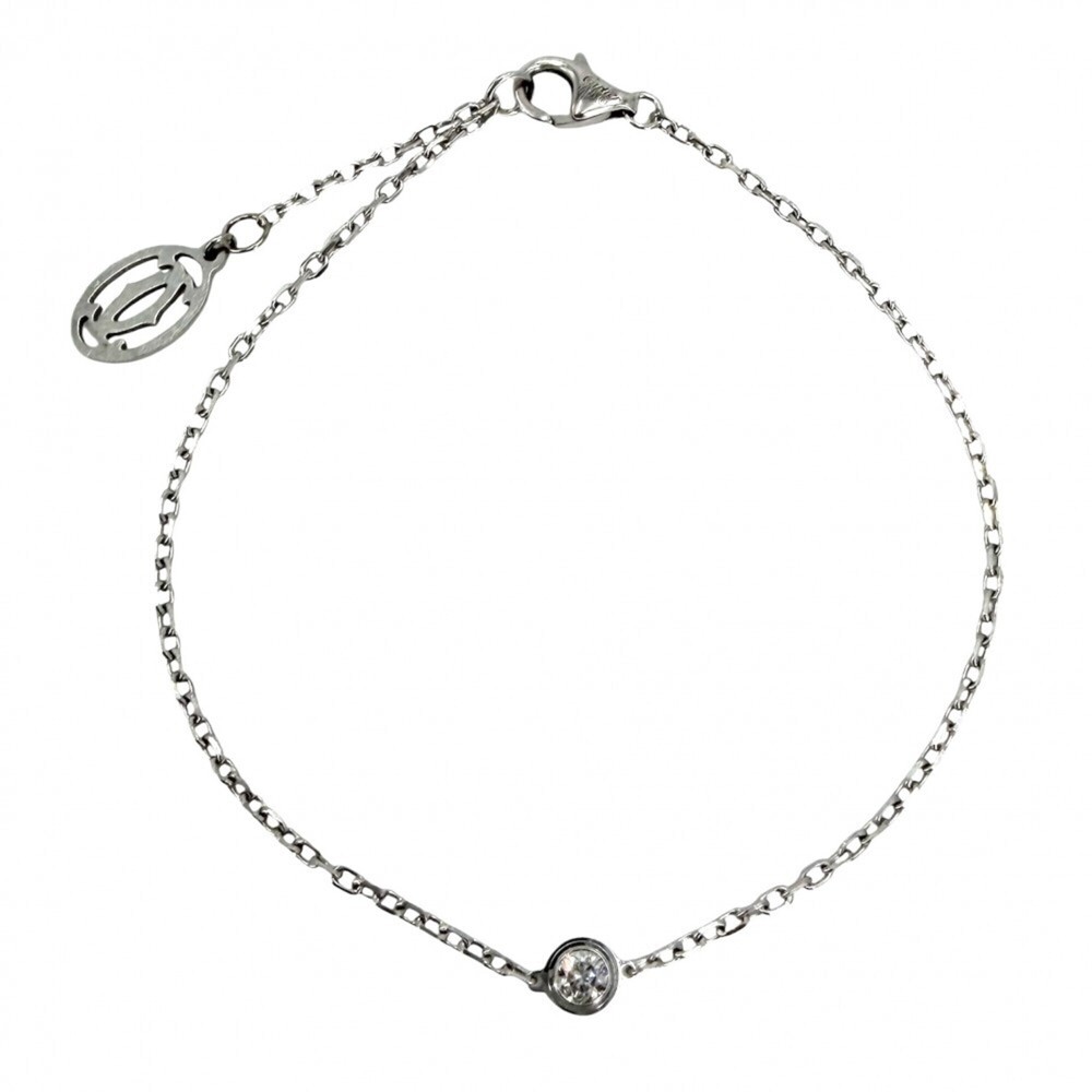 CARTIER 18k Silver Diamond Charm Bracelet